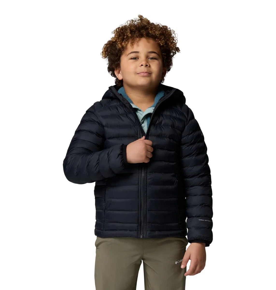 Columbia Powder Pass Hooded Jacket, Steppjacke mit Kapuze für Unisex Kinder