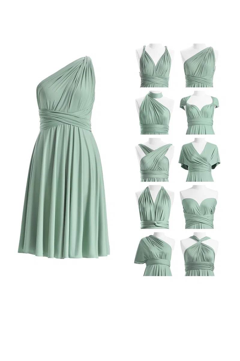 Infinity Kleid Kurz, Brautjungfernkleider, Multiway Wickelkleid Midi Convertible Transformers Knielang Elegant Abendkleider Hochzeit
