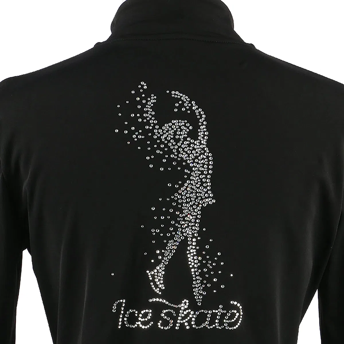 Eiskunstlauf Jacke Damen Mädchen Eislauf Trainings Tops mit Kristalldiamant(Size:l,Color:Jawohlchwarz-Dick)