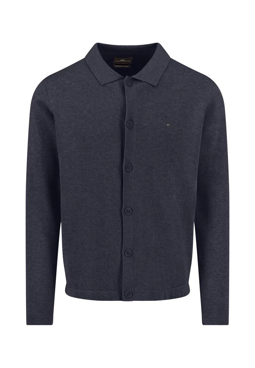 FYNCH-HATTON Strickjacke aus Baumwolle mit Kentkragen und Knopfleiste