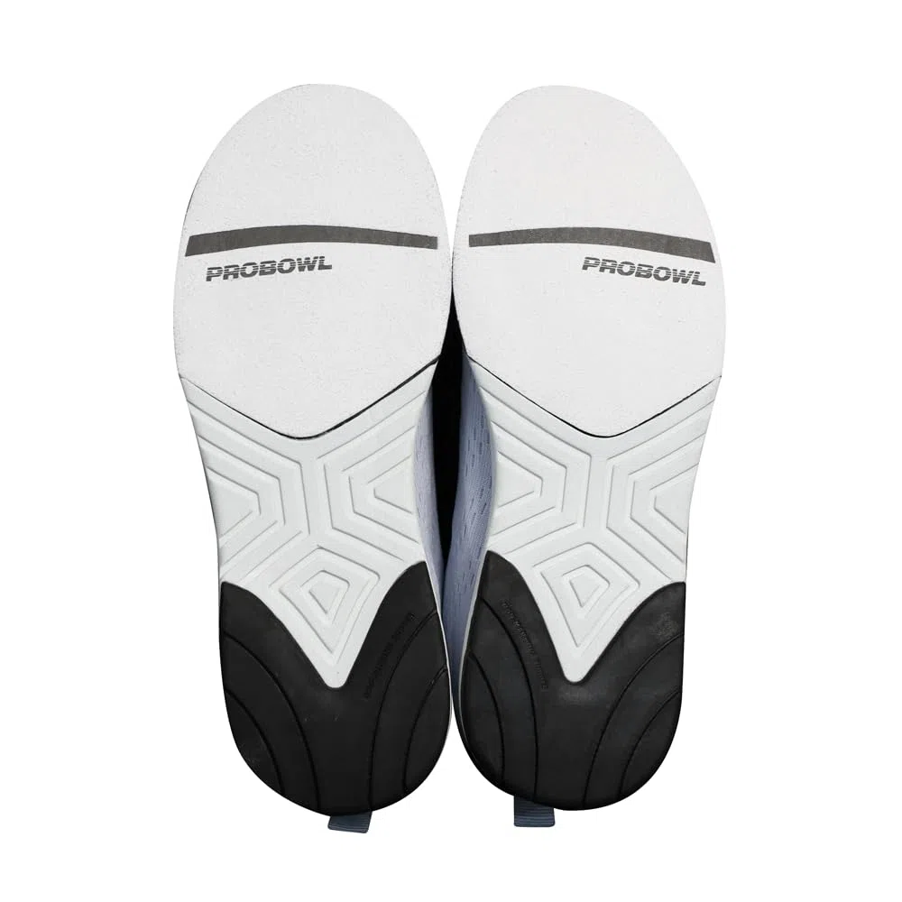 EMAX | Pro Bowl - Luma | Bowlingschuh Damen | Frauen Bowling Schuhe Gleitsohle Freizeit | Grau Blau | Größe 35-41