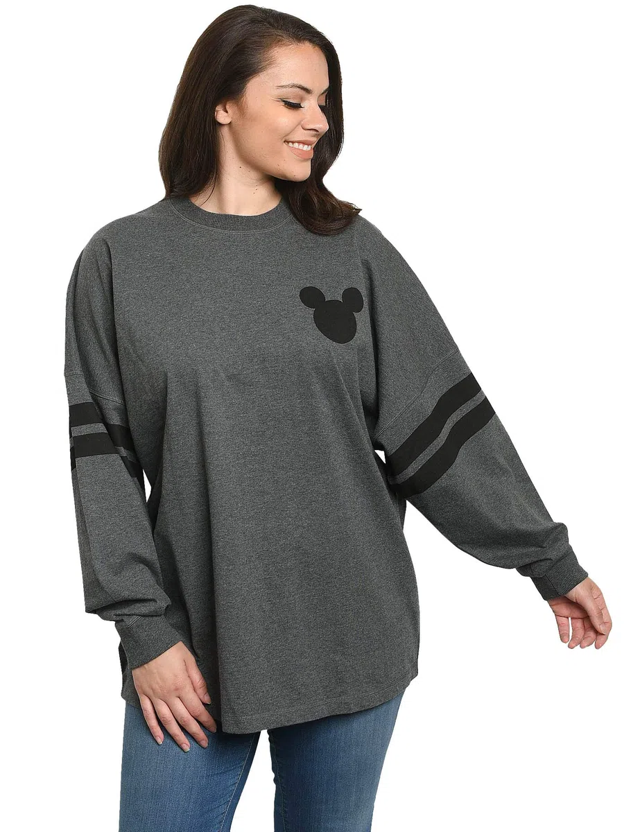 Disney Jersey Damen Oversized Mickey Minnie Mouse Langarm