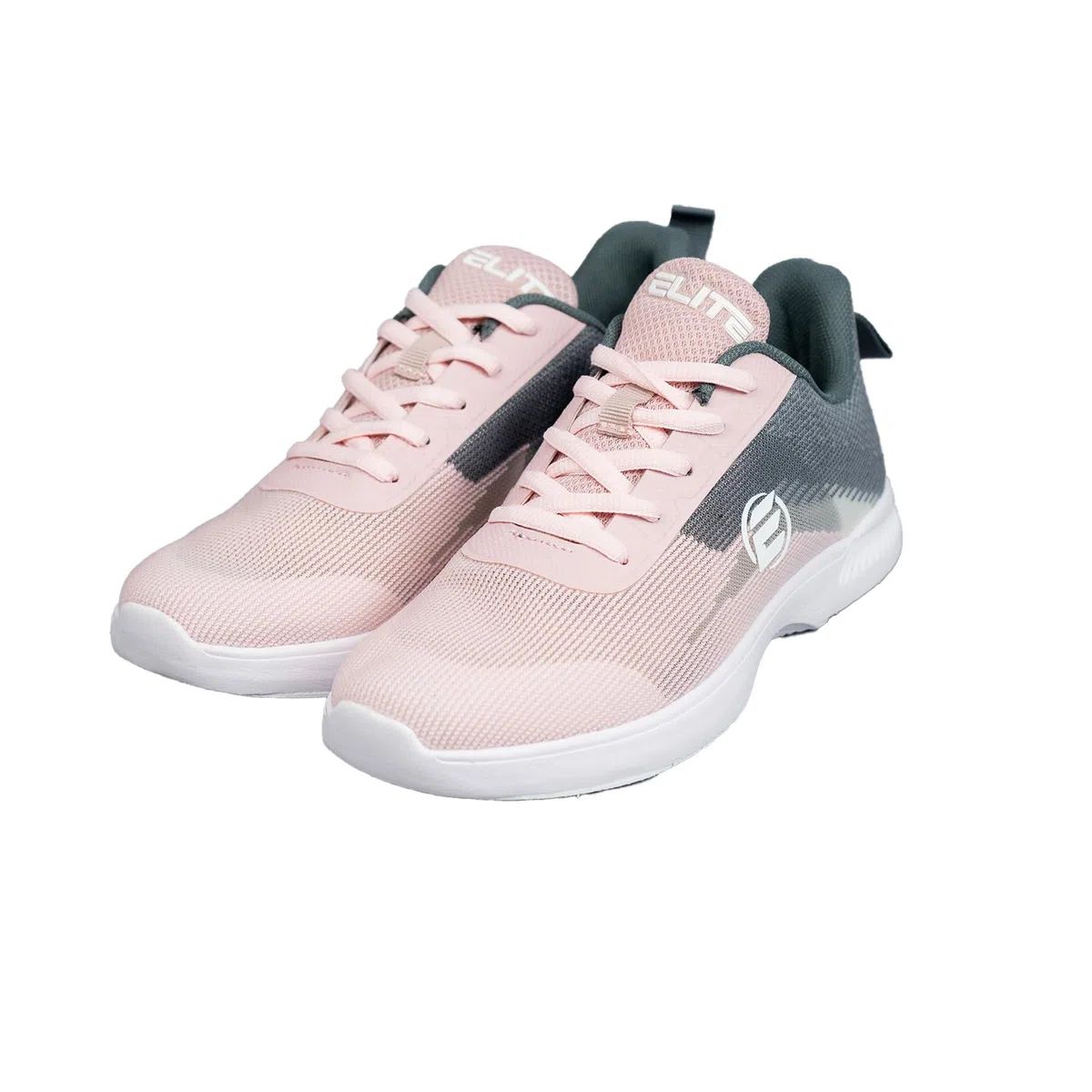 Elite Dash Bowlingschuhe für Damen, universelle Gleitsohlen, Ultraleicht, Mono-Mesh, athletischer Stil für Bowler, grau/pink