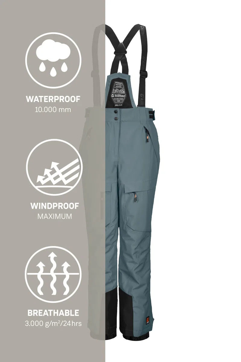 Killtec Jungen Skihose/Funktionshose mit abzippbarem Latz, Schneefang und Kantenschutz Ksw 204 Bys Ski Pnts