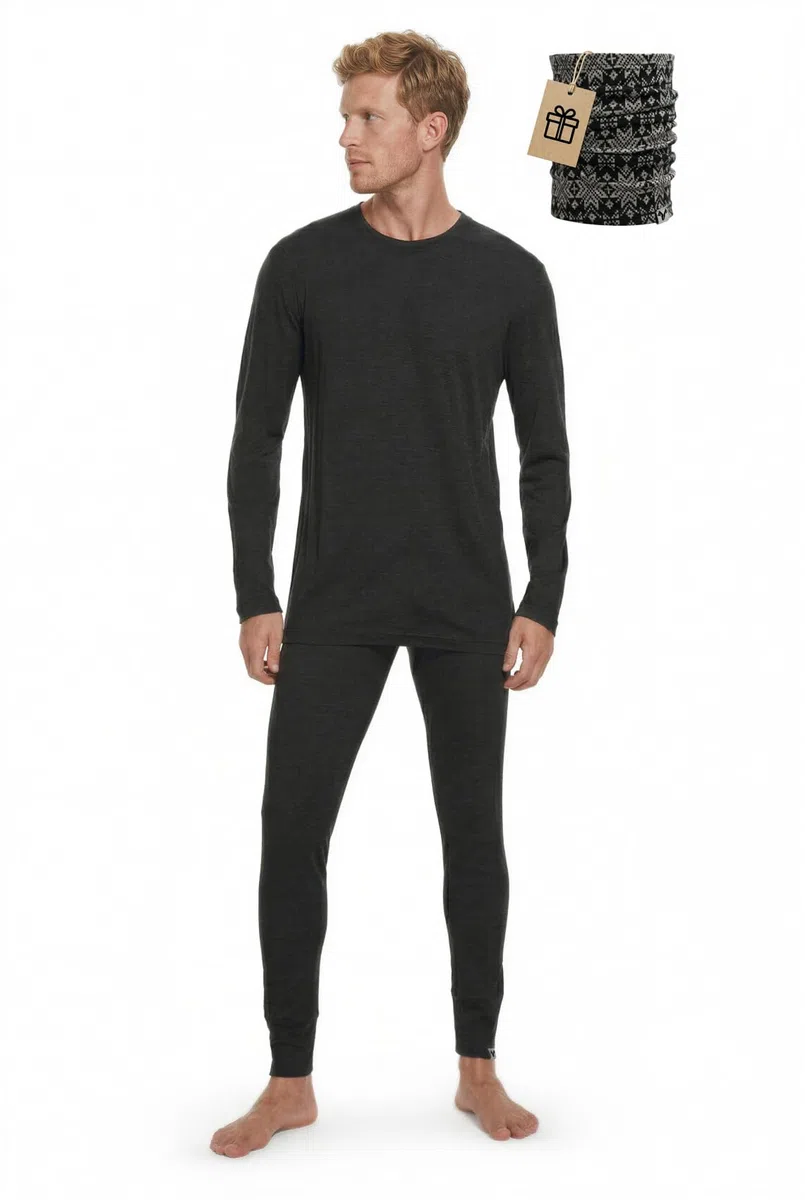 MERINNOVATION 100% Merino Unterwäsche Harren Set Leicht, Mittelgewicht, Thermounterwäsche Merinowolle, Langarm Shirt…