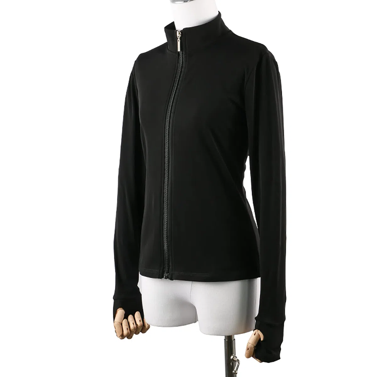 Eiskunstlauf Jacke Damen Mädchen Eislauf Trainings Tops mit Kristalldiamant(Size:l,Color:Jawohlchwarz-Dick)