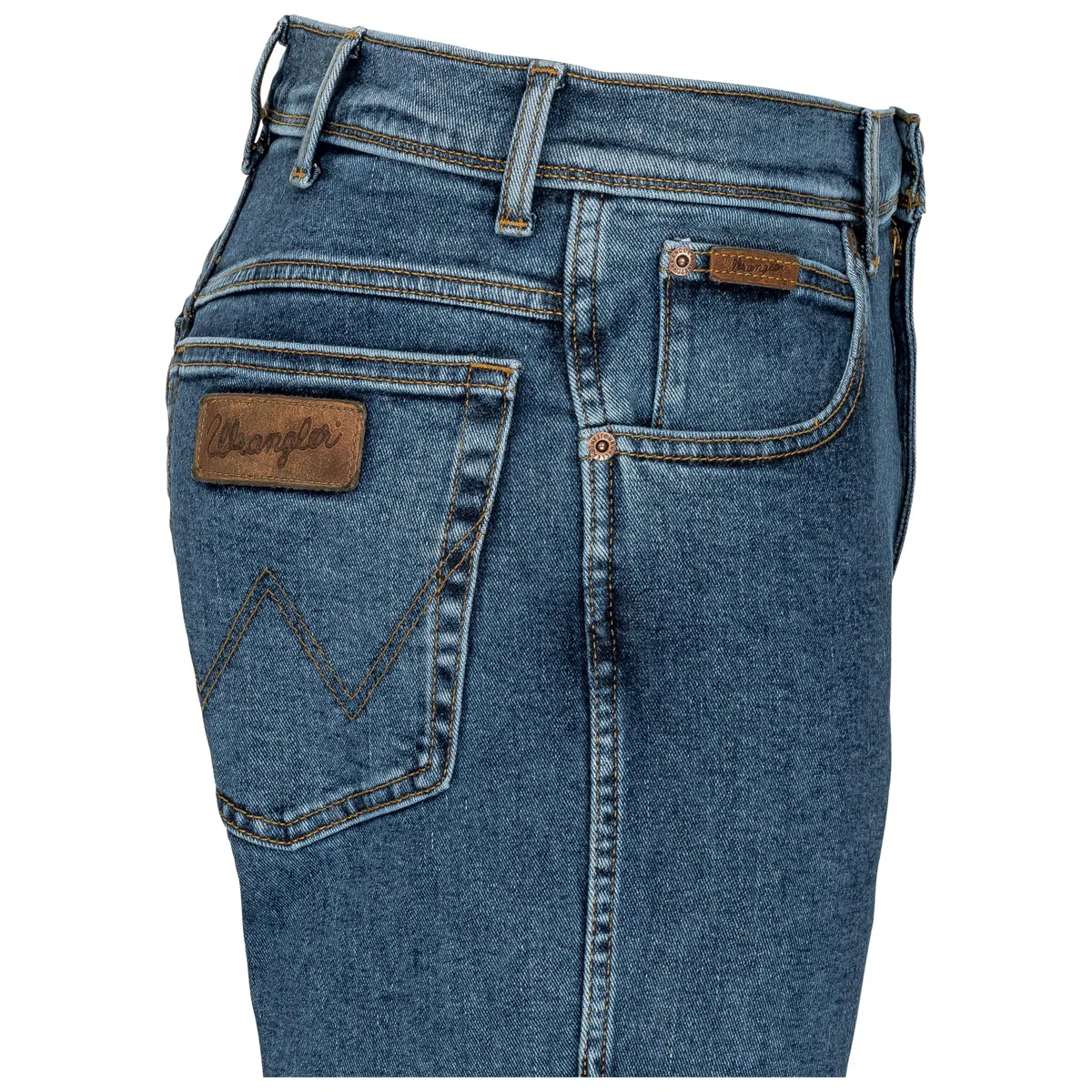 Wrangler Texas Herren-Stretchjeans Regular Fit Authentic Straight in verschiedenen Waschungen mit Gürtel in schwarz oder braun