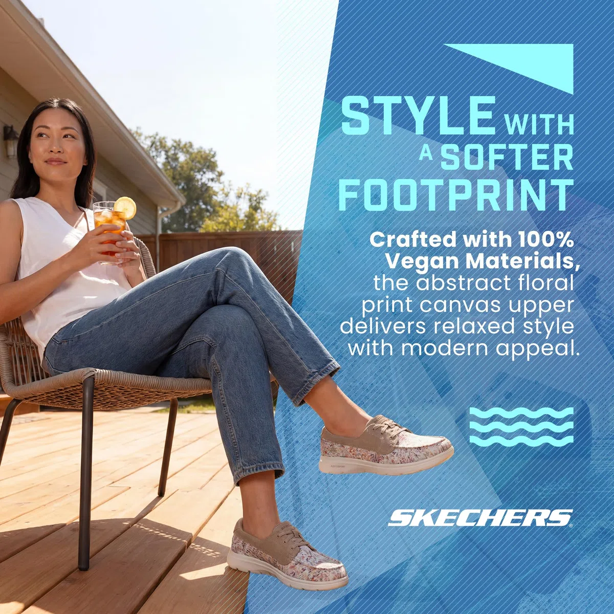 Skechers Damen On-The-go Flex Radiant Floral Boat ShoeBootsschuh