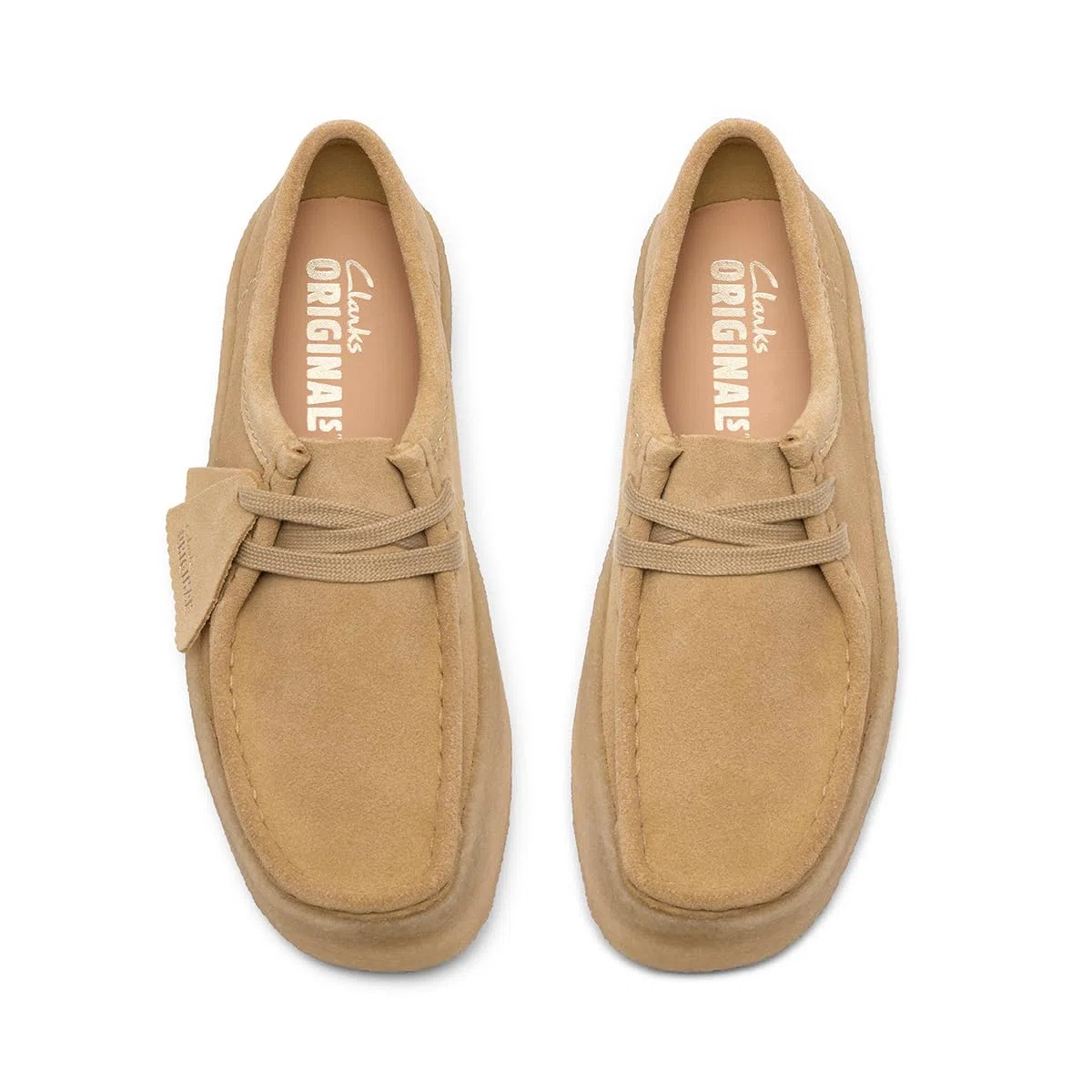 Clarks Damen - Schnürschuhe Wallabee Cup in beige Rauleder