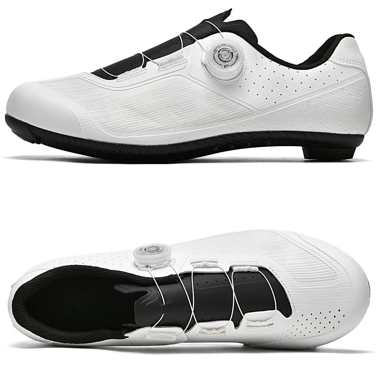 Herren Rennrad Fahrradschuhe mit Look SPD-SL Pedal, Schnelle Anpassung, Stabiler verschleißfester für Indoor Outdoor mit 3 Bolzen-Look Delta