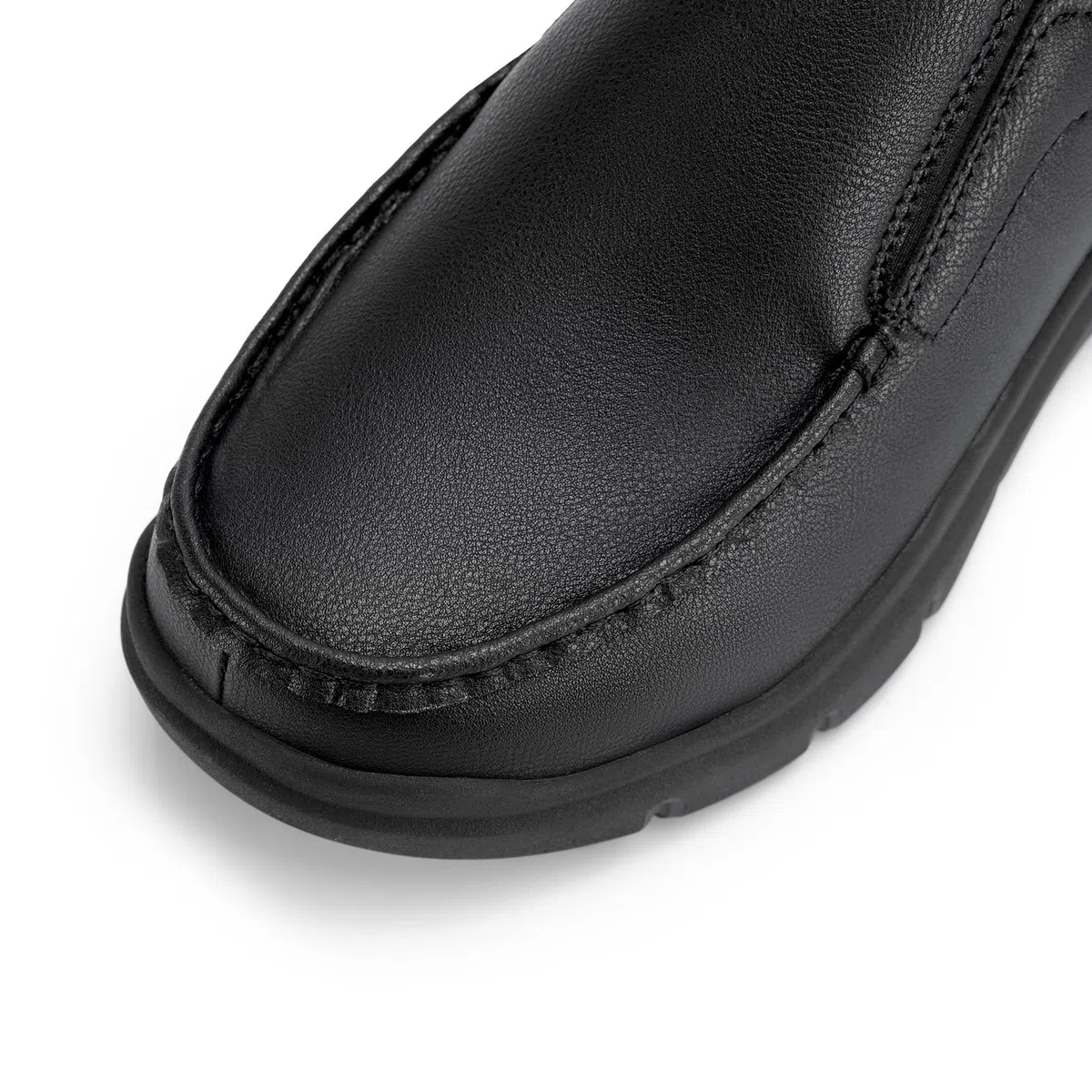 FitVille Schuhe Herren Weit Slip on Sneakers Bequeme Mokassins Herren Leder Slipper Breit Turnschuhe Schwarz Gr.42-49