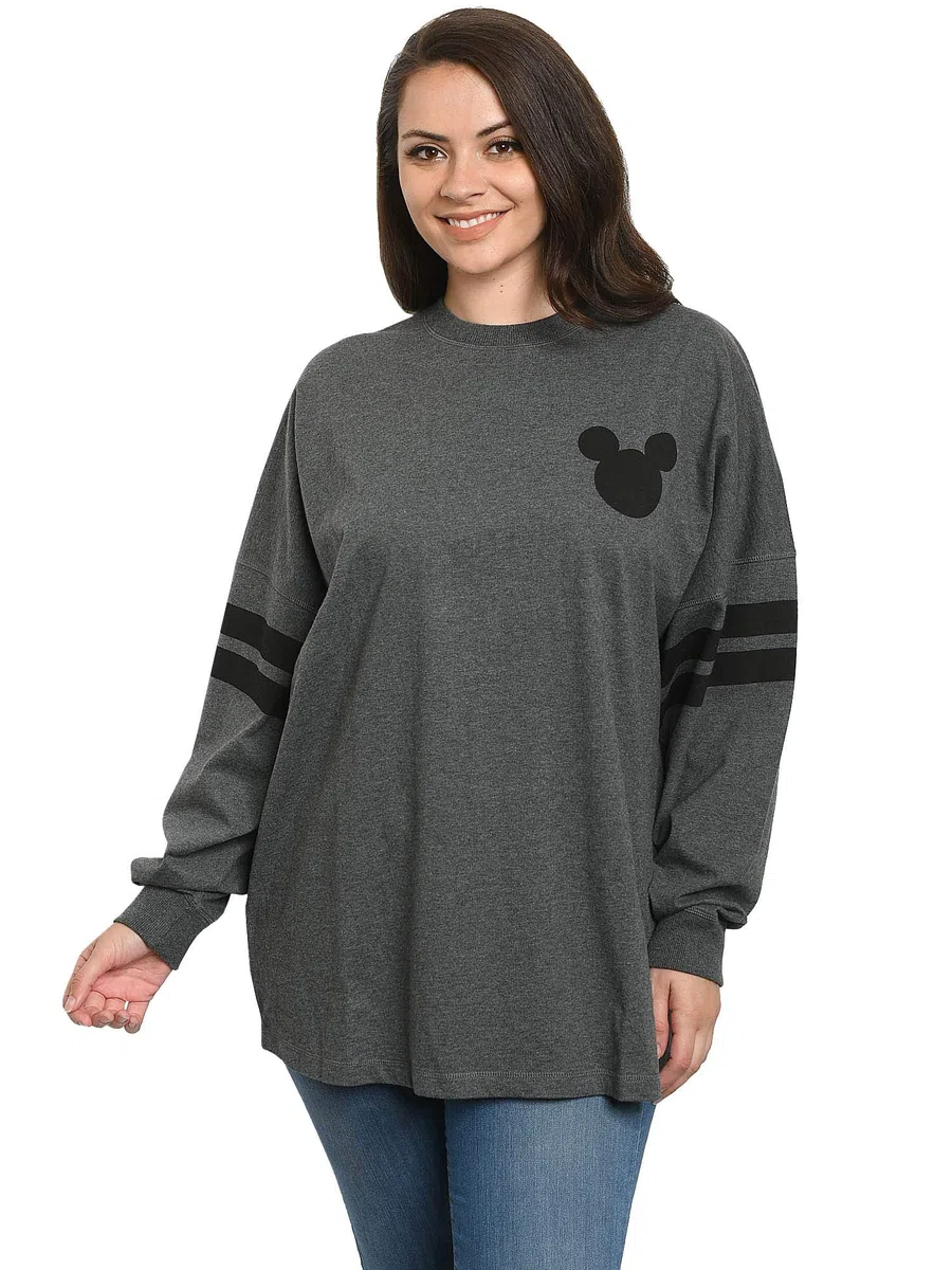 Disney Jersey Damen Oversized Mickey Minnie Mouse Langarm