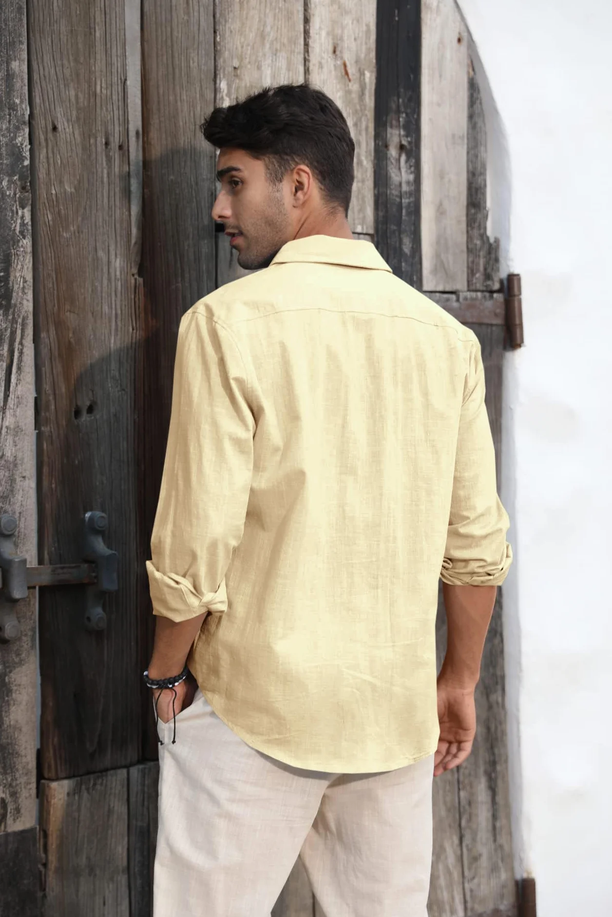 Runcati Herren Langarm Leinenhemd Umlegekragen Hemd Business Freizeithemd Sommer Shirt