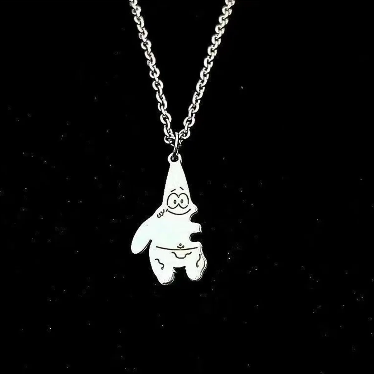 Paar Halskette, 2 Stücke Anime und Pai Starpaar Halskette, Schmuckketten Set, exquisite silberne Patrick Star Pendant , Kawaii Schmuck Junge und Mädchen, Kinder Geschenkgeschenk Freundschaft Kette