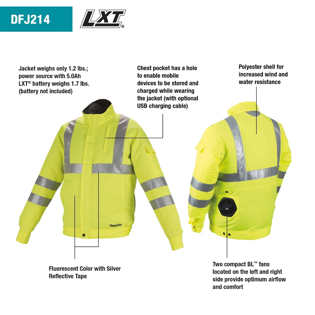 Makita Akku-Klimajacke 12 V max. - 18 ohne Akku ohne Ladegerät