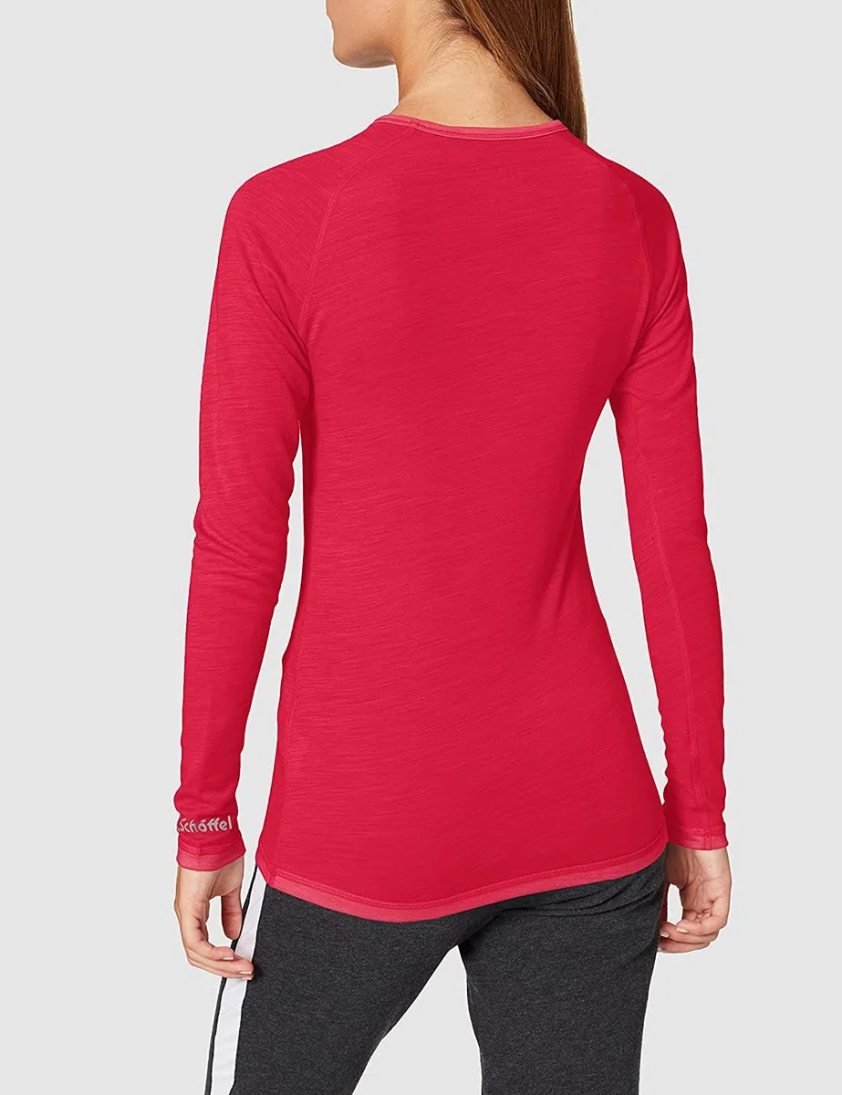 Schöffel Damen Merino Sport Shirt 1/1 Arm W, temperaturregulierendes Langarmshirt, atmungsaktives Funktionsunterwäsche-Shirt in Wollqualität