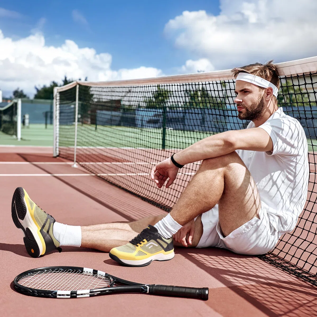 FitVille Herren Tennisschuhe Extra Weit Sportschuhe rutschfeste Hallenschuhe Atmungsaktive Badminton Schuhe Bequeme Sneaker