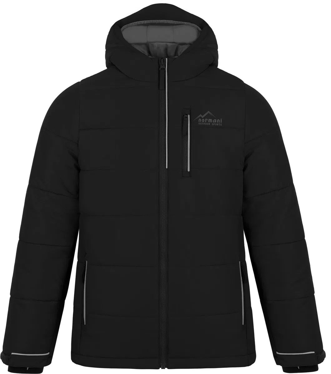 normani Kinder Winterjacke Steppjacke gefütterte Skijacke mit Schneefang wasserdichte Thermojacke mit Kapuze für Junge und Mädchen