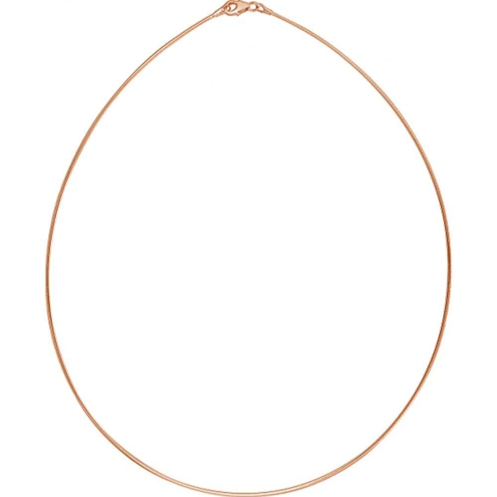 Omegareif - Goldschmiedearbeit aus Deutschland (Sterling Silber 925) Rosè vergoldet - 1,3 mm Stärke - Omega Silber Halsreif - Tondakette - vergoldeter Damen Halsreif