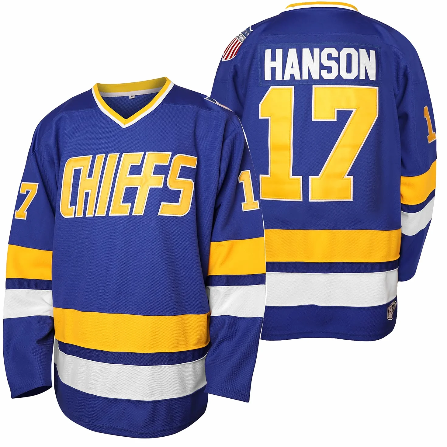 Herren Hanson Brother 16 Jack 17 Steve 18 Jeff Charlestown Chiefs Movie Hockey Trikot