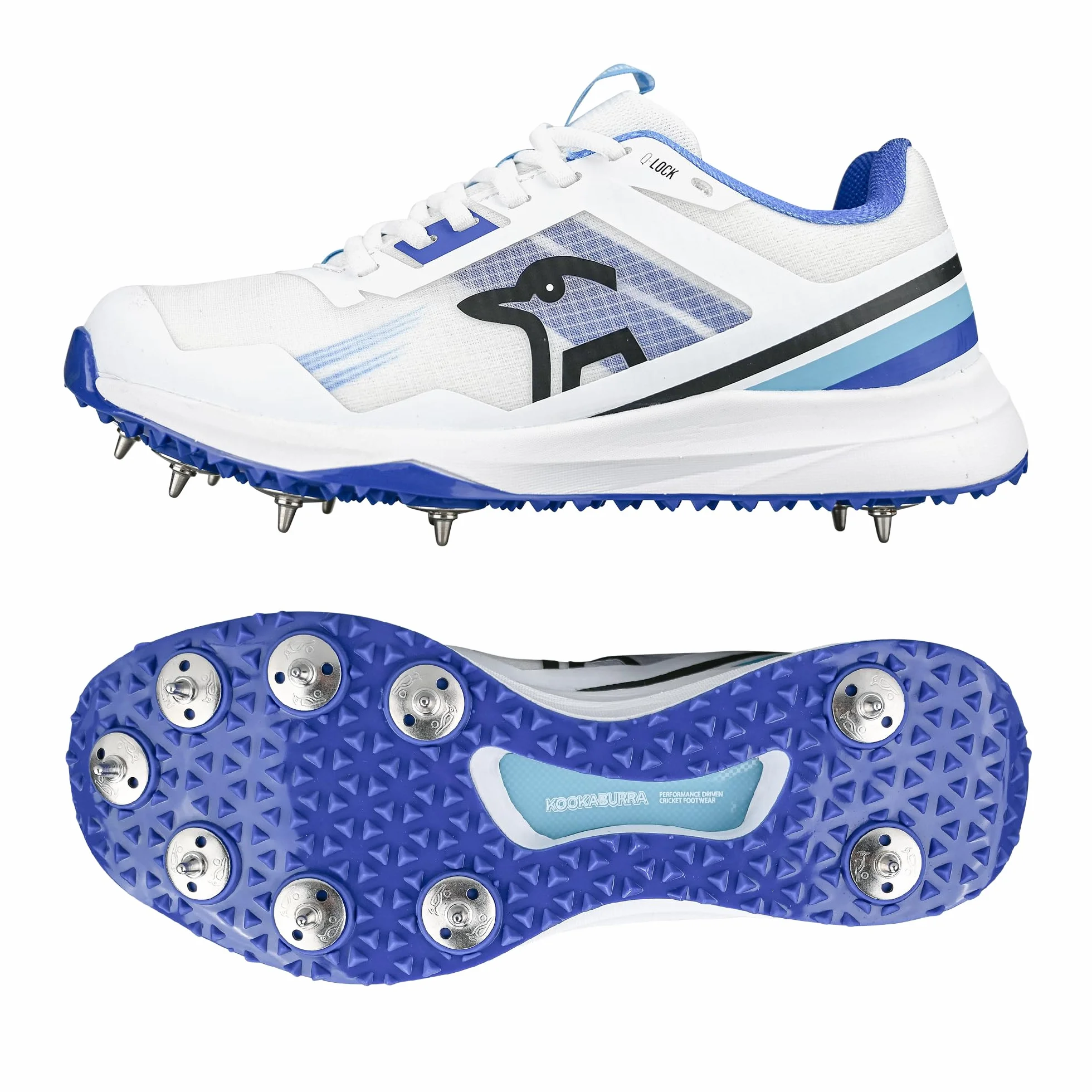 Kookaburra KC 2.0 Spike Cricketschuh, Blau/Himmelblau