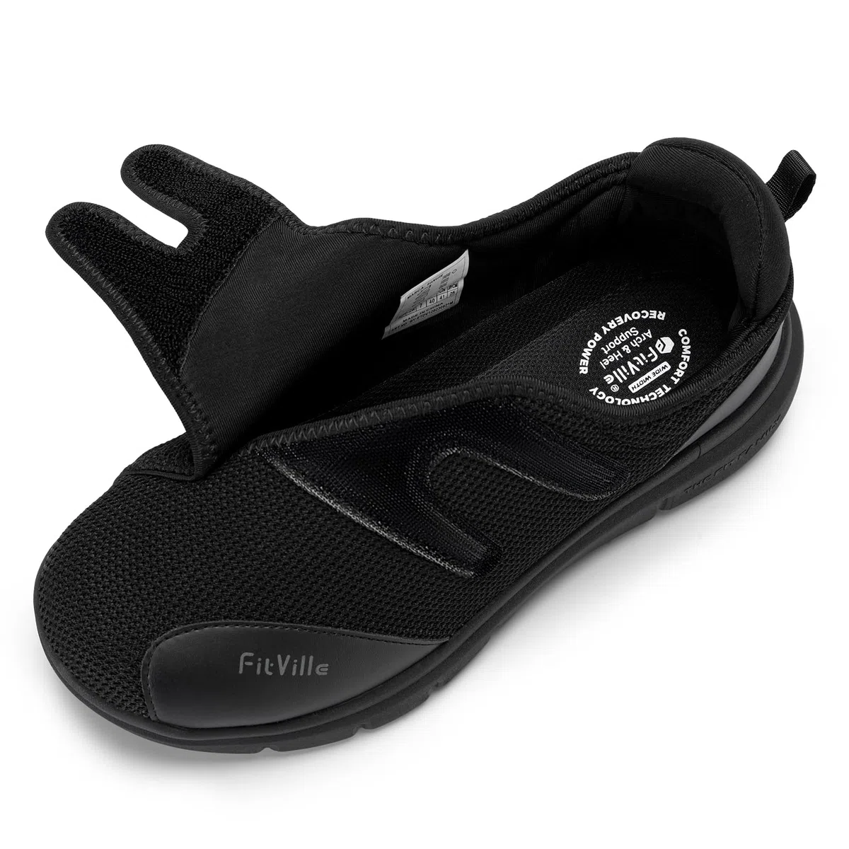 FitVille Extra Weite Reha-Schuhe Herren mit Klettverschluss Einstellbar Walking Schuhe für empfindliche Füße Senioren Pflege Hausschuhe Verbandschuhe Gesundheitsschuhe