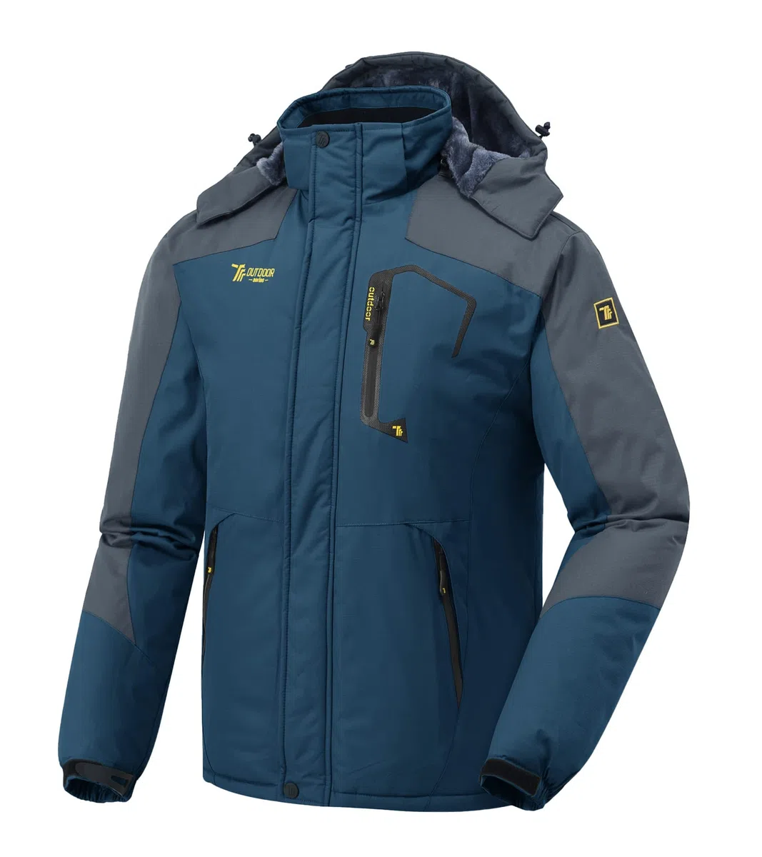 donhobo Jacken Herren Fleece-Futter Winterjacke Wasserdicht Atmungsaktiv Verdickt Warm Winddicht Softshelljacke Outdoor Funktionsjacke mit Abnehmbare Kapuzen
