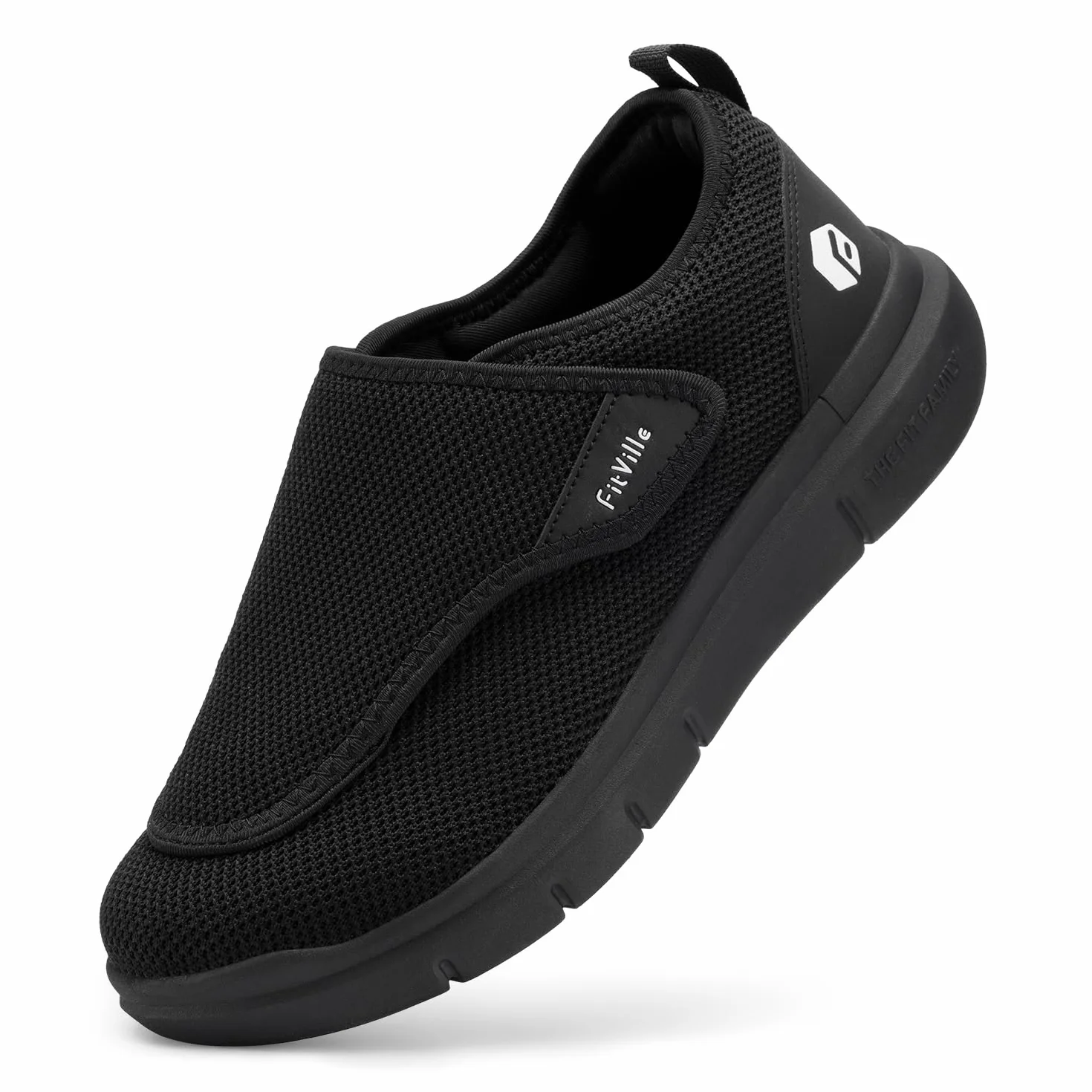 FitVille Schuhe Herren Extra Weit Senioren Pflege Hausschuhe mit Klettverschluss EasyTop Wings V2