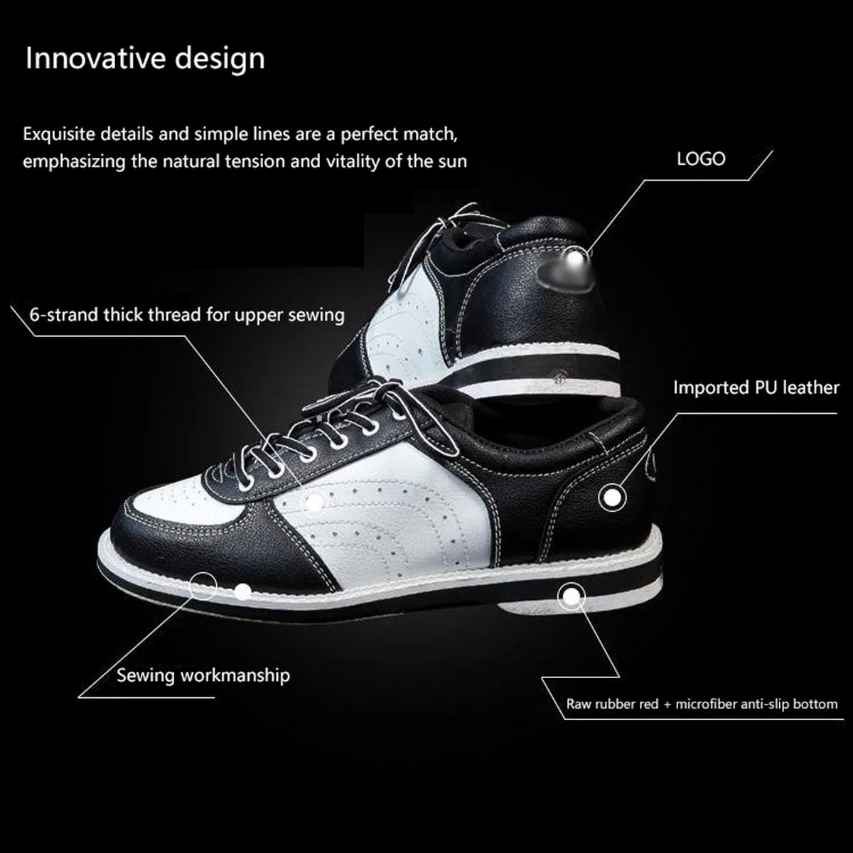 Herren-professionelle Bowlingschuhe,Bowling-Schuhe Männer,Anti-Rutsch Leder Bowlingschuhe,Leicht Atmungsaktiv Sneakers,Freizeit-Bowling-Trainingsschuhe,für Amateure und Gelegenheitsbegeisterte