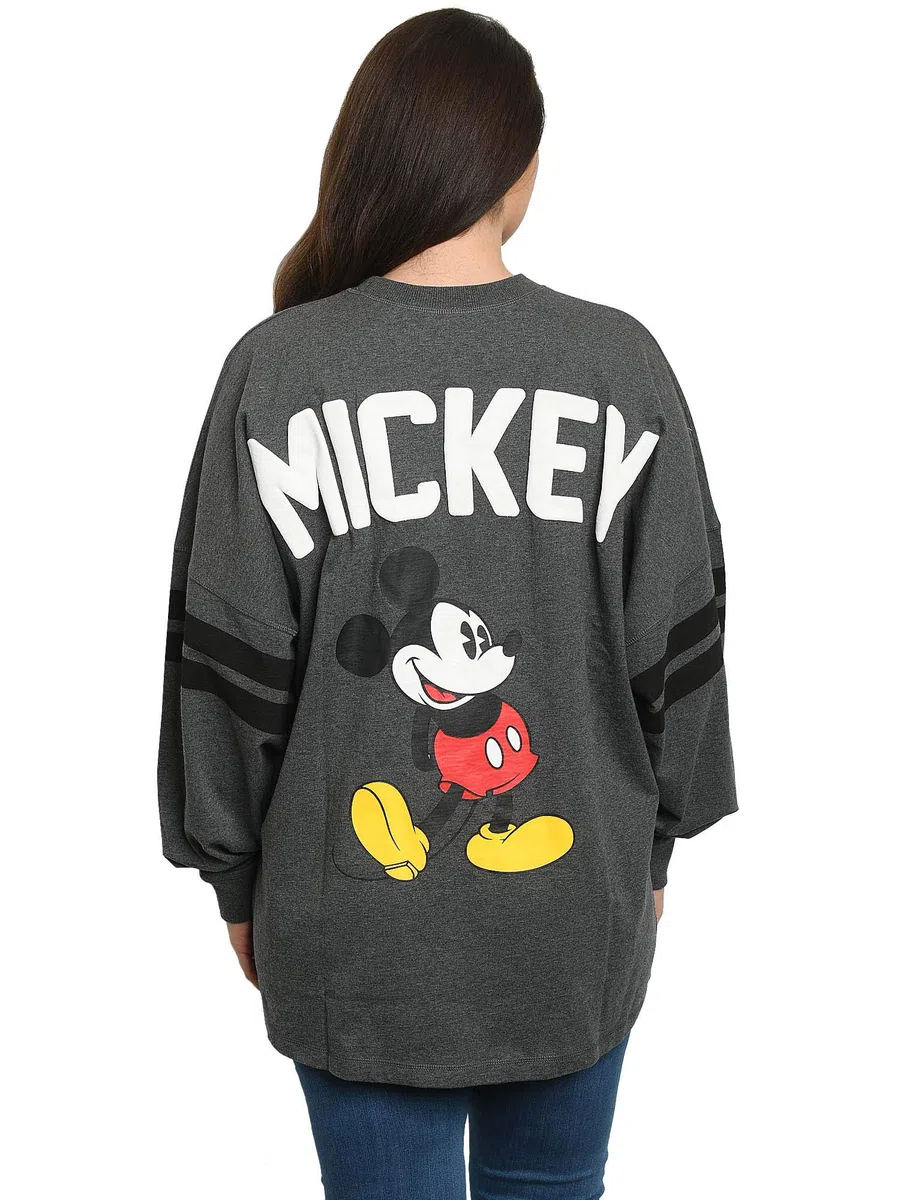 Disney Jersey Damen Oversized Mickey Minnie Mouse Langarm
