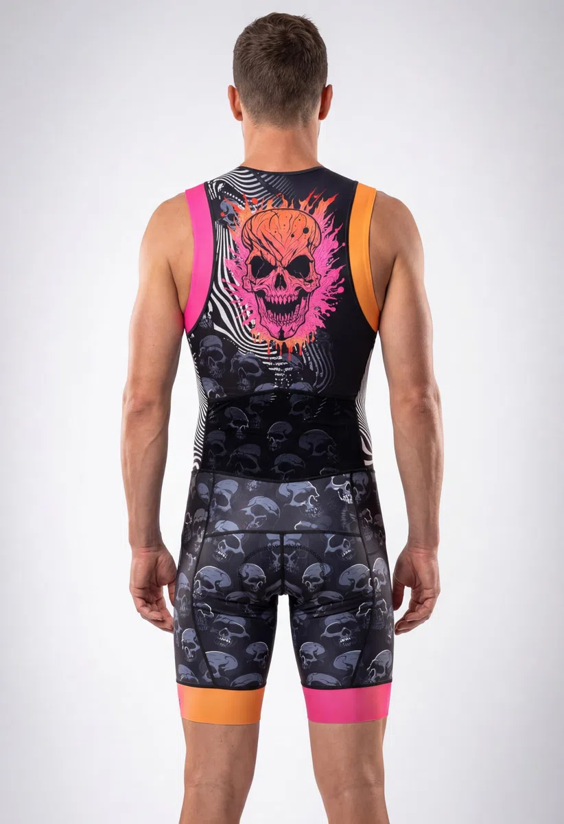 Wixen Triathlon-Anzug für Herren, atmungsaktiver und gepolsterter Tri-Anzug zum Schwimmen, Radfahren und Laufen, Renntags-Ausrüstung für Triathleten