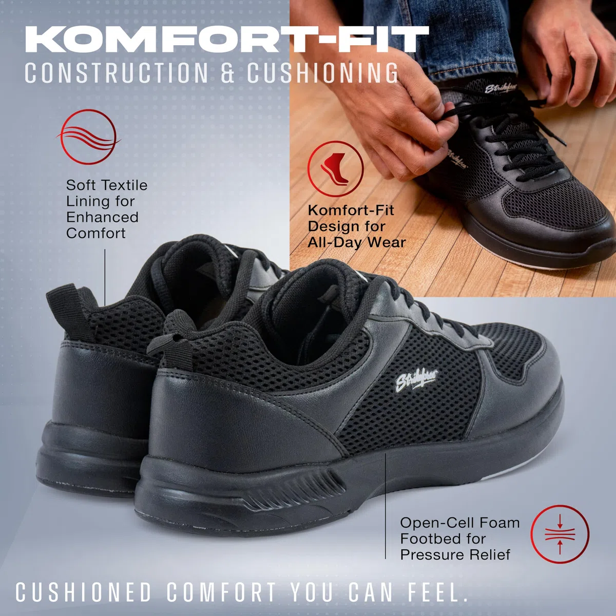 KR Strikeforce OPP Lite Black Athletic Bowlingschuh für Rechts- oder Linkshänder
