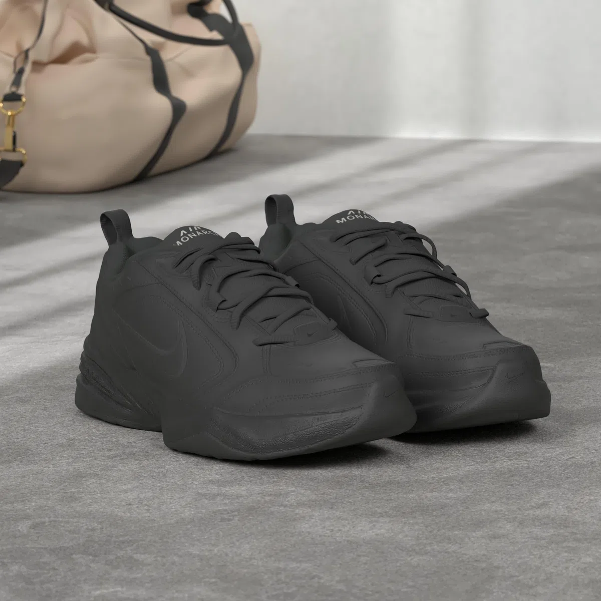 Nike Air Monarch IV Laufschuhe für Herren, Schwarz - schwarz (Black/Black 001) - Größe: 42 EU