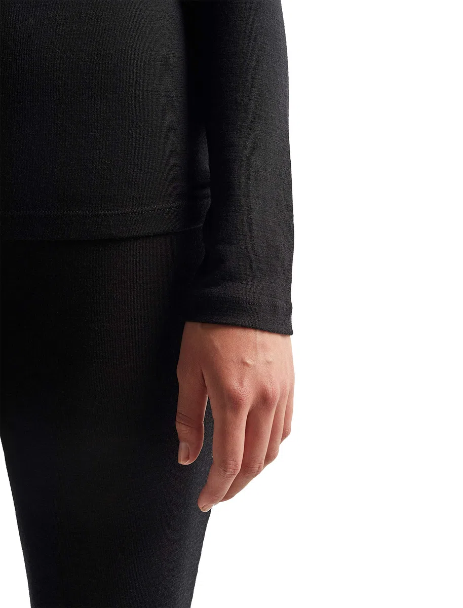 Icebreaker 100% Merinowolle Damen Base Layer - Everyday Langärmeliges Crewe - 175 Ultralight Fabric - Langarmshirt - Longsleeve - Merino Shirt - Unterwäsche - Unterhemden