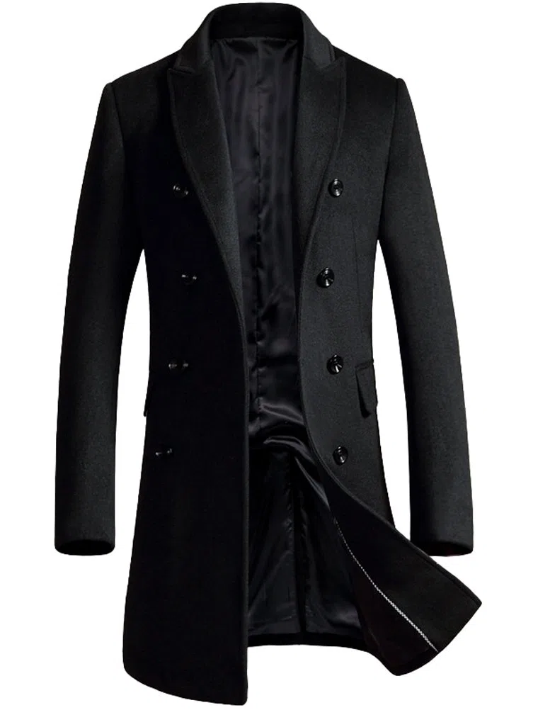 Vogstyle Herren Warme Wolle Coat Wintermantel Jacke Herrenmantel