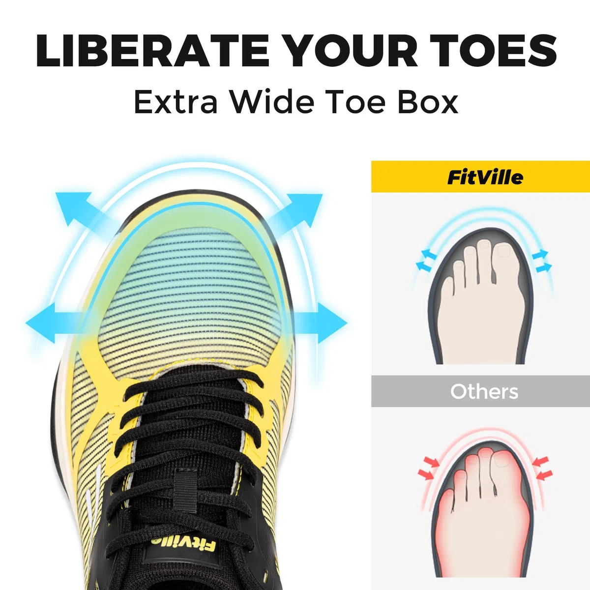 FitVille Herren Tennisschuhe Extra Weit Sportschuhe rutschfeste Hallenschuhe Atmungsaktive Badminton Schuhe Bequeme Sneaker