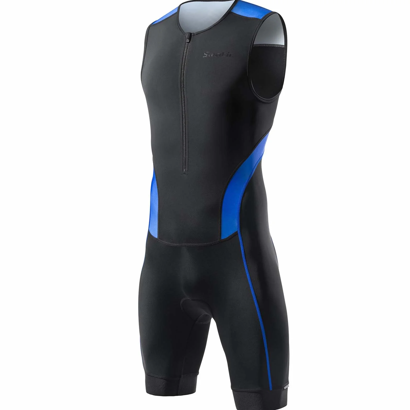 Santic Herren Triathlonanzug Gepolstert Einteiler Ärmellos Pro Triathlon-Anzug Rennsport Trisuit Kurzarm Radsportanzug für Radfahren Schwimmen Laufen