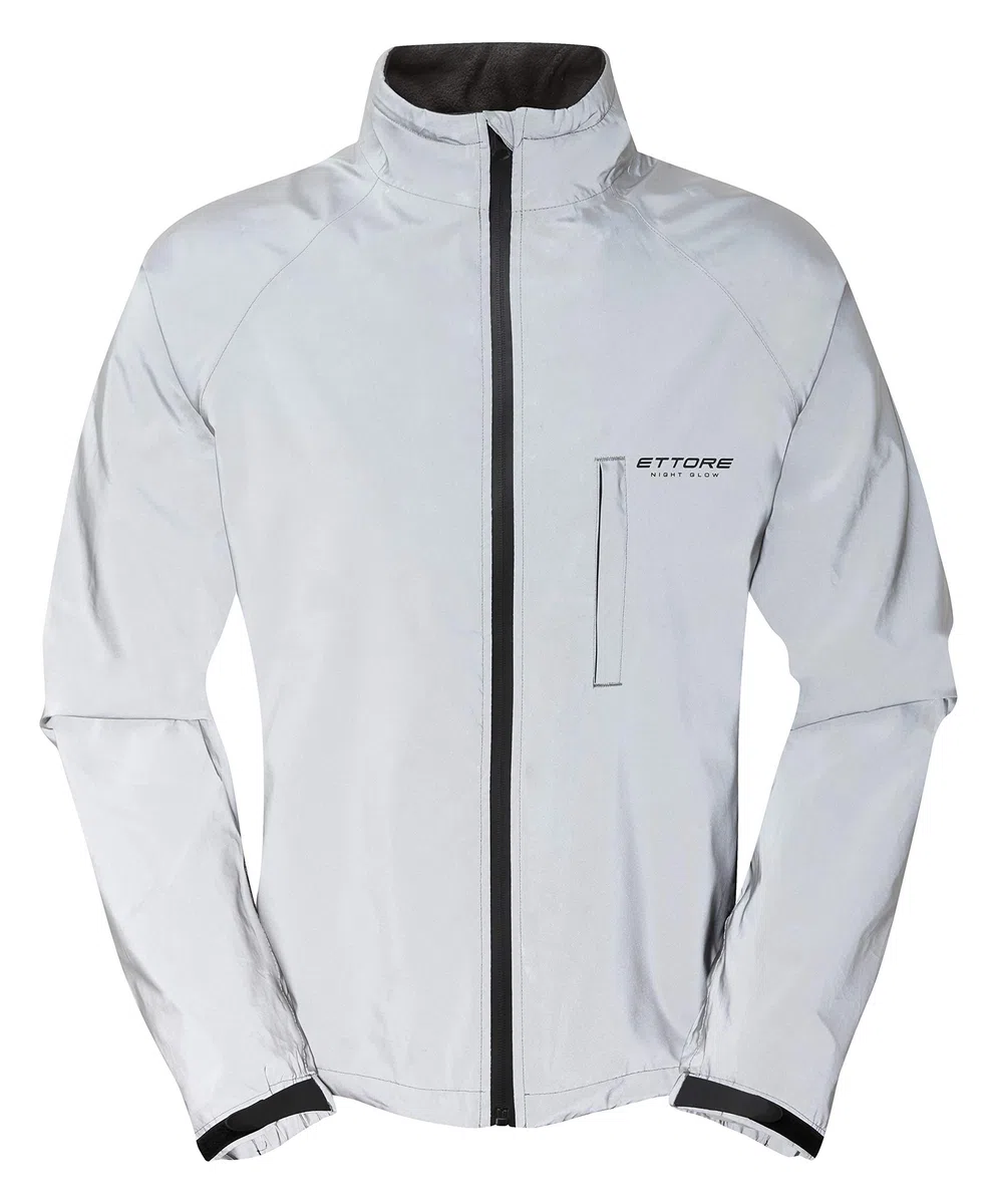 Ettore Herren Fahrradjacke wasserdicht atmungsaktiv High-Vis reflektierende Silber - Night Glow