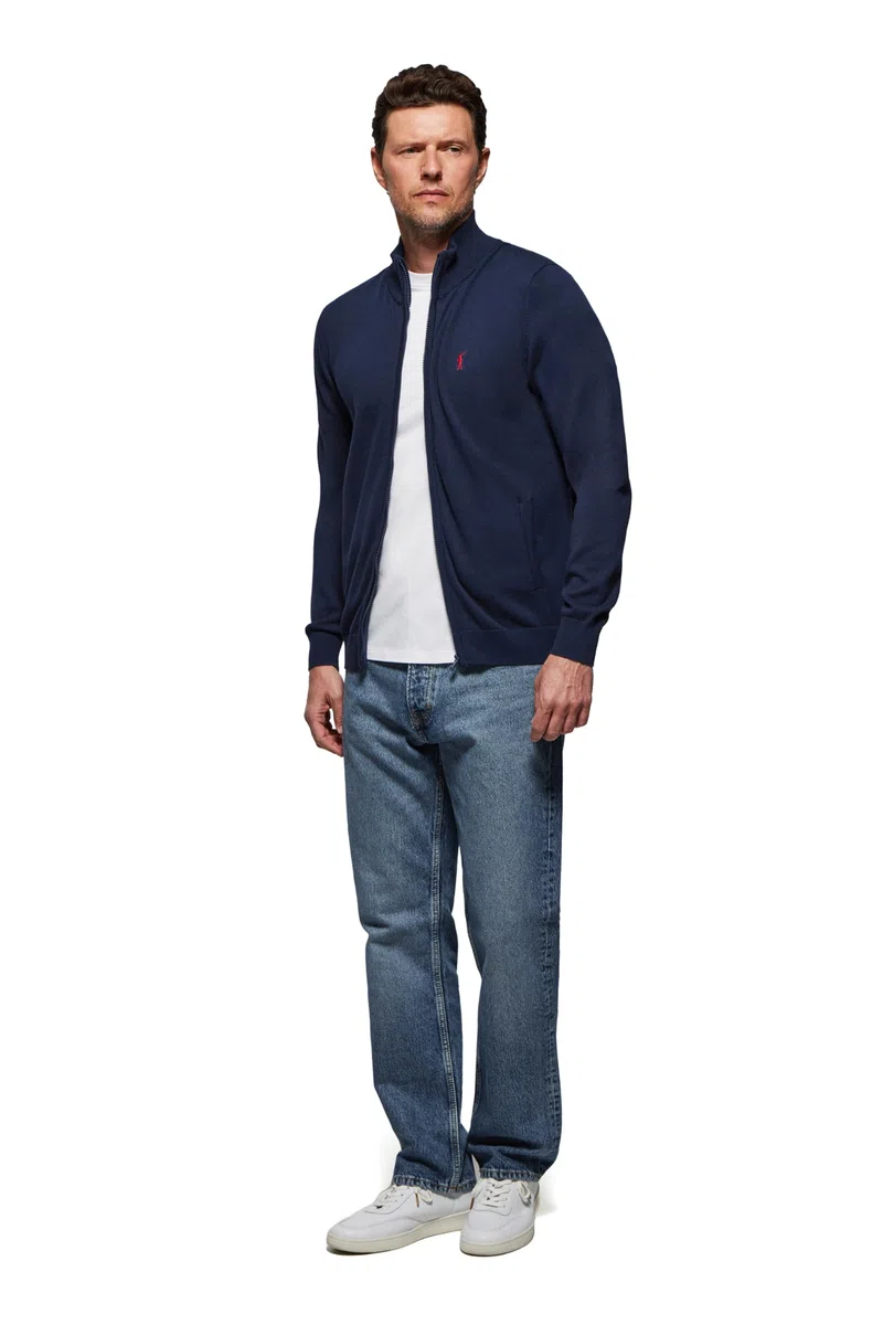Polo Club Baumwoll-Cardigan mit Reißverschluss und Stickerei Logo
