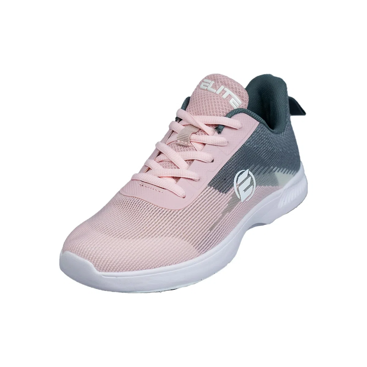 Elite Dash Bowlingschuhe für Damen, universelle Gleitsohlen, Ultraleicht, Mono-Mesh, athletischer Stil für Bowler, grau/pink