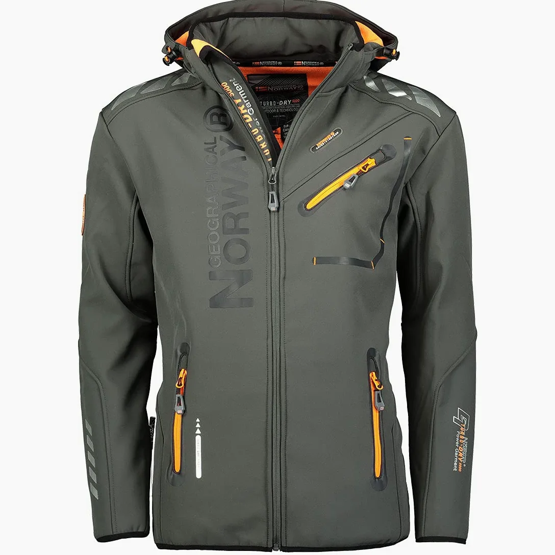 Geographical Norway Royaute Men - Kapuzen-Softshelljacke Mann Wasserdicht - Outdoor Mantel Tactical Windbreaker Widerstandsfähig - Wandern Ski Herbst Winter Frühling