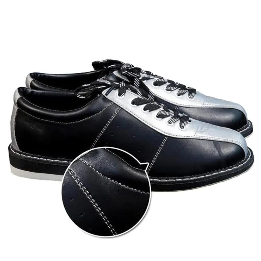 DAMANDO Frauen Bowling Schuh, Damen Leder Blowing Schuhe Leichte Lace-Up Blowing Trainer