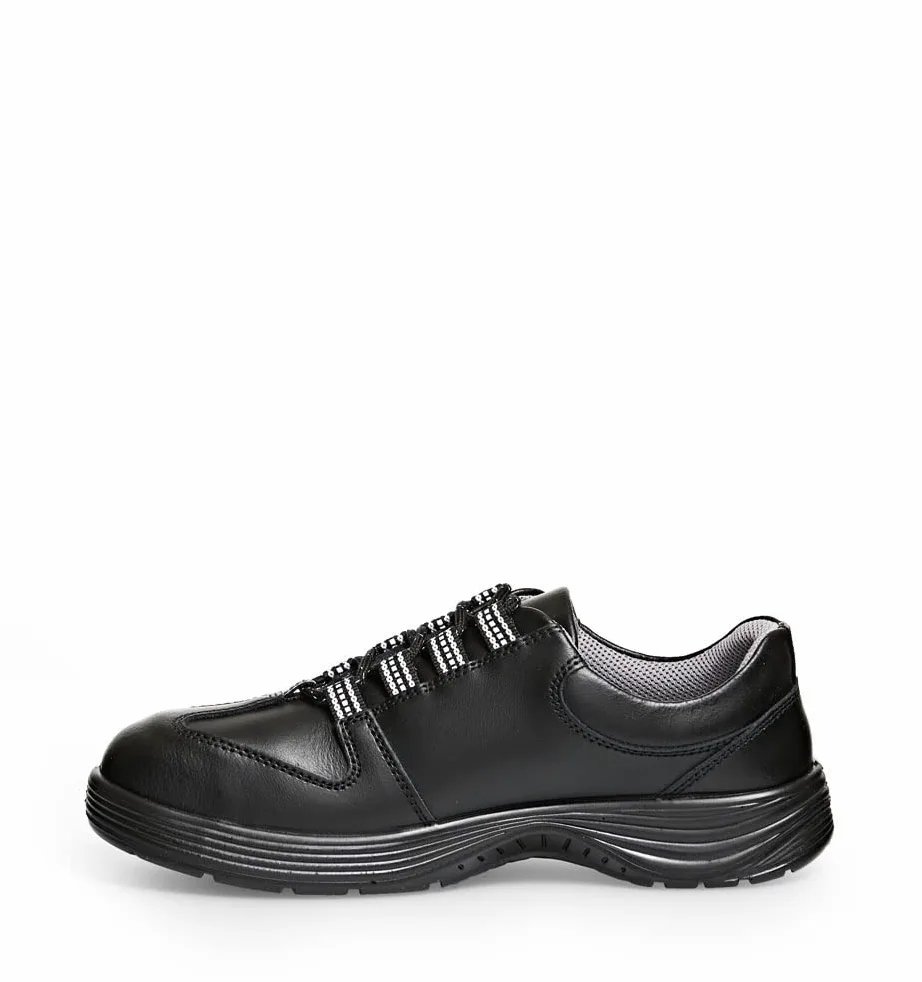 ABEBA 342017 711038 S2 Halbschuh, Rutschhemmende PU-Sohle, Schwarz, 44 Größe