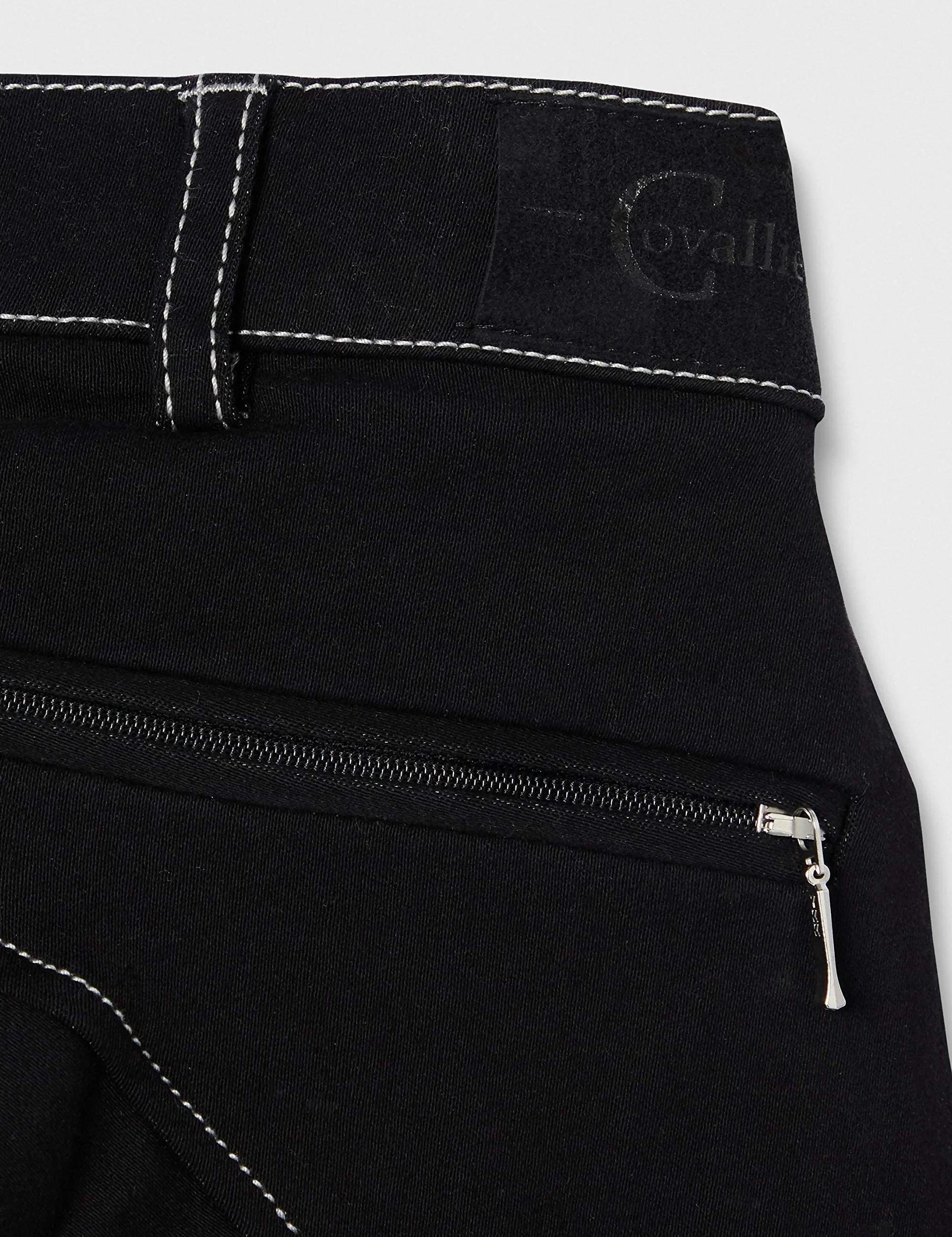 Covalliero Reithose Basic Plus für Herren in schwarz mit Hellen Nähten und Kniegrip