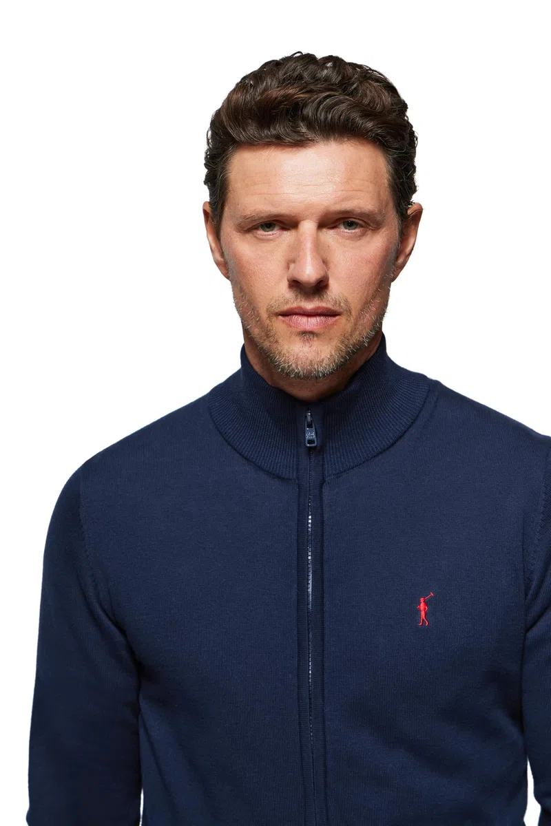 Polo Club Baumwoll-Cardigan mit Reißverschluss und Stickerei Logo