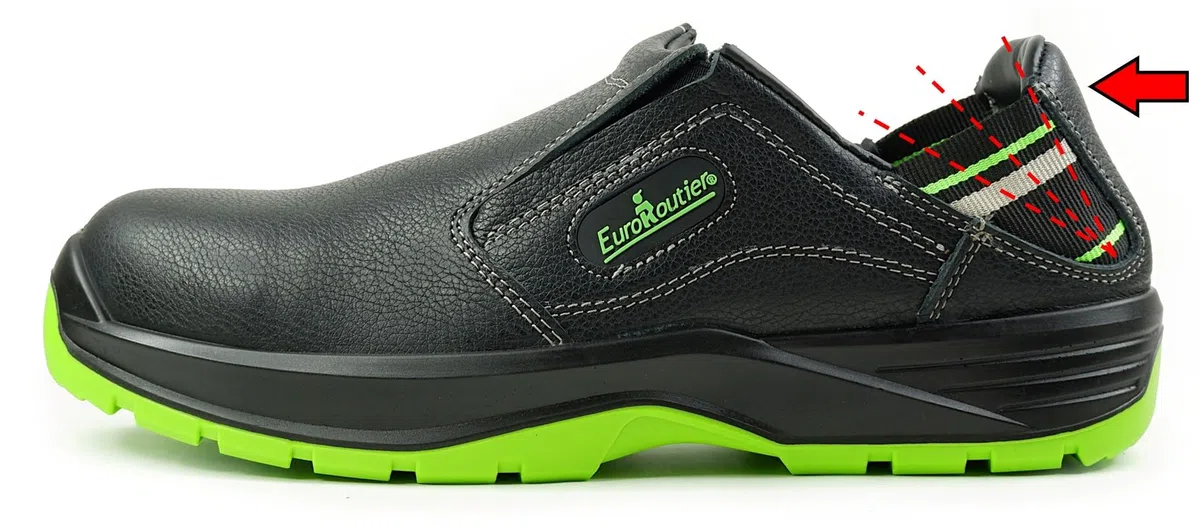 EuroRoutier Hybrid Black Nappa Echtleder, Clogs, S1P-SRC-zertifizierte Sicherheitsschuhe