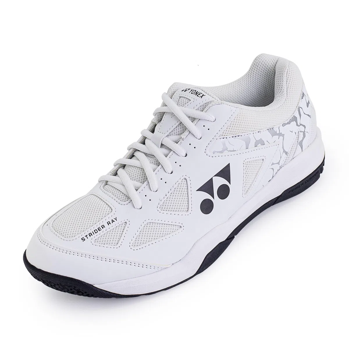 YONEX Strider Ray – Kinder- & Erwachsenengrößen – Badmintonschuhe mit Power Cushion Dämpfung, schmale Passform – Weiß/Schwarz