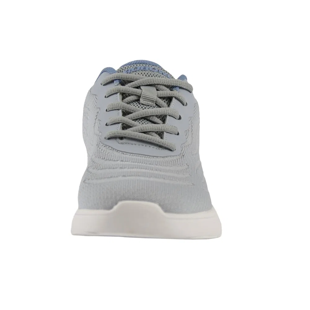 EMAX | Pro Bowl - Luma | Bowlingschuh Damen | Frauen Bowling Schuhe Gleitsohle Freizeit | Grau Blau | Größe 35-41