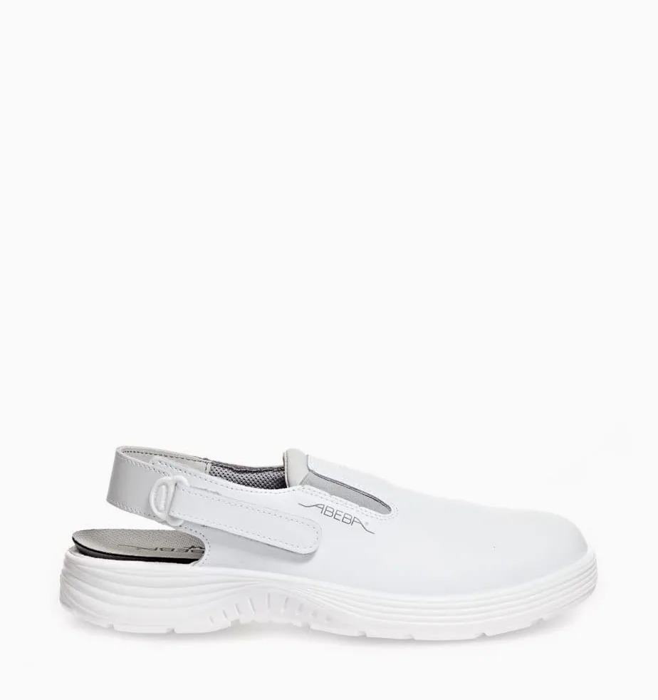 Abeba Clog 711030 - x-Light, Glattleder Weiß, zertifiziert, Größe 41